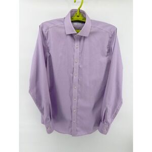 Twillory Mens Tailored Fit Non-Iron Safe Cotton Dress Shirt Purple 15.5 34/35